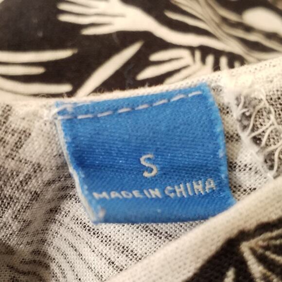 FARM Rio Black & White Beaded Linen Blend Dress | Size Small | Boho V-Neck - Picture 5 of 8